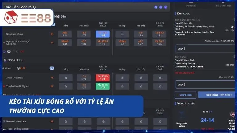 Biểu đồ hiển thị biến động tỷ lệ thưởng cược tài xỉu theo thời gian thực